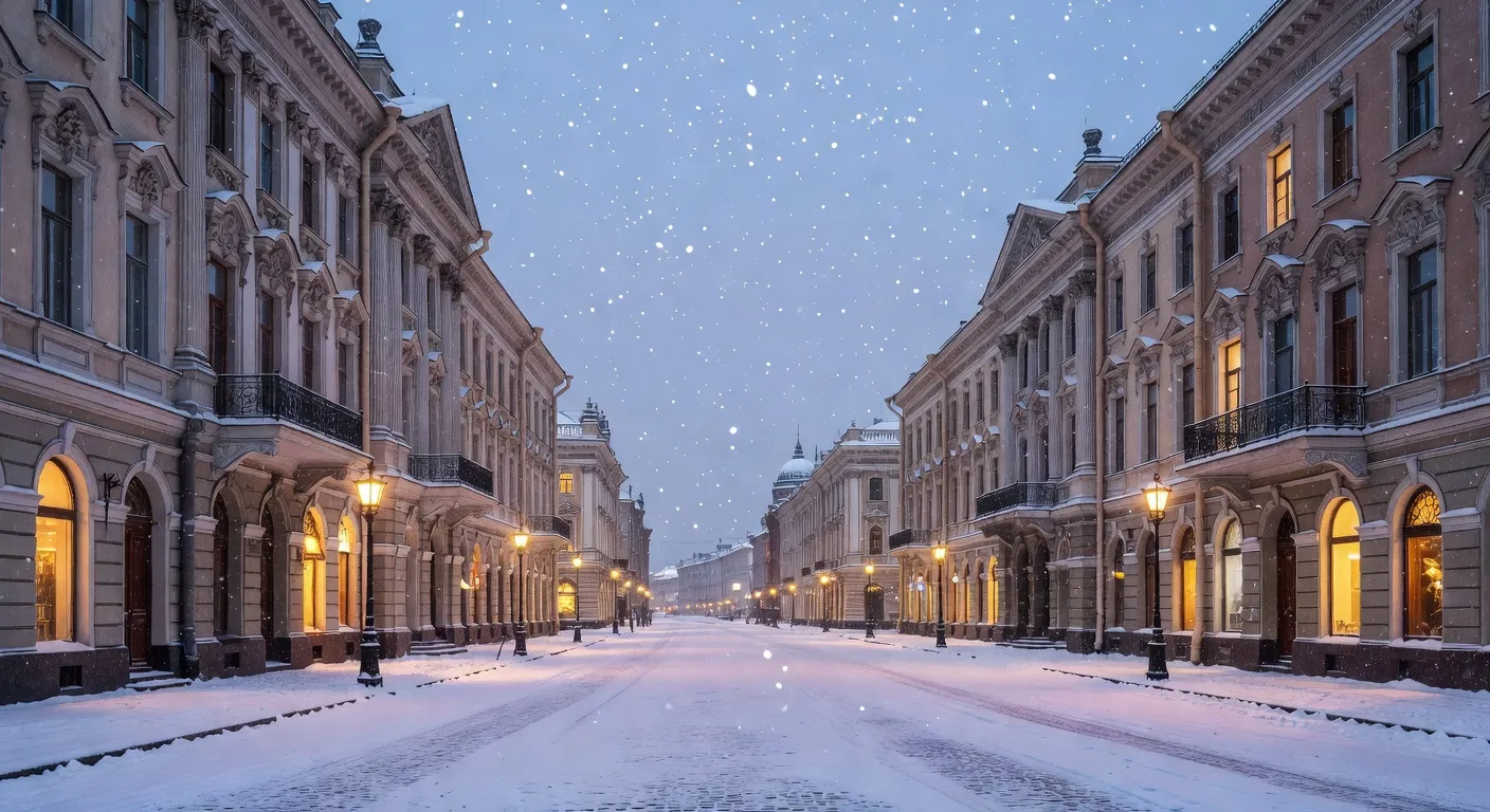 Saint-Petersbourg en hiver, paysage russe classique