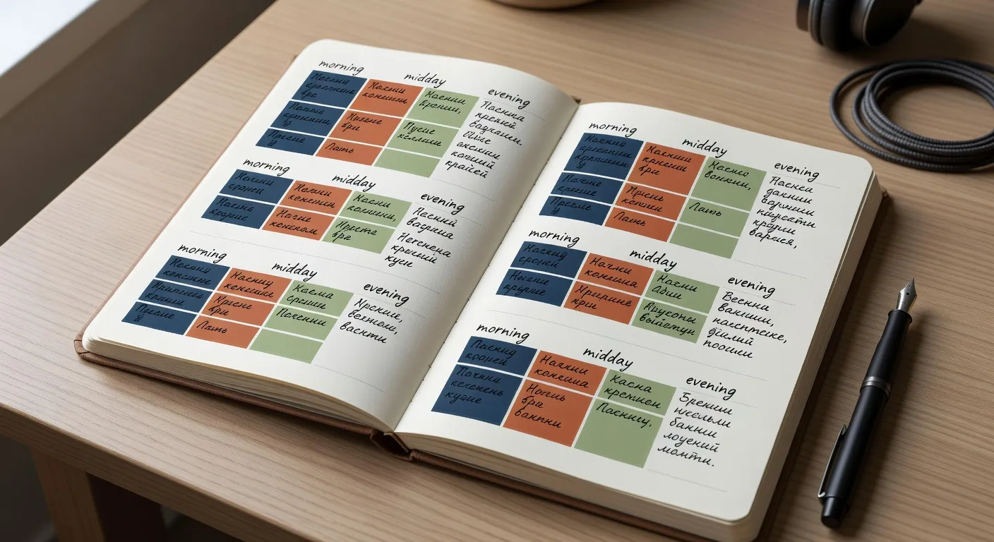 Planning hebdomadaire d'apprentissage du russe