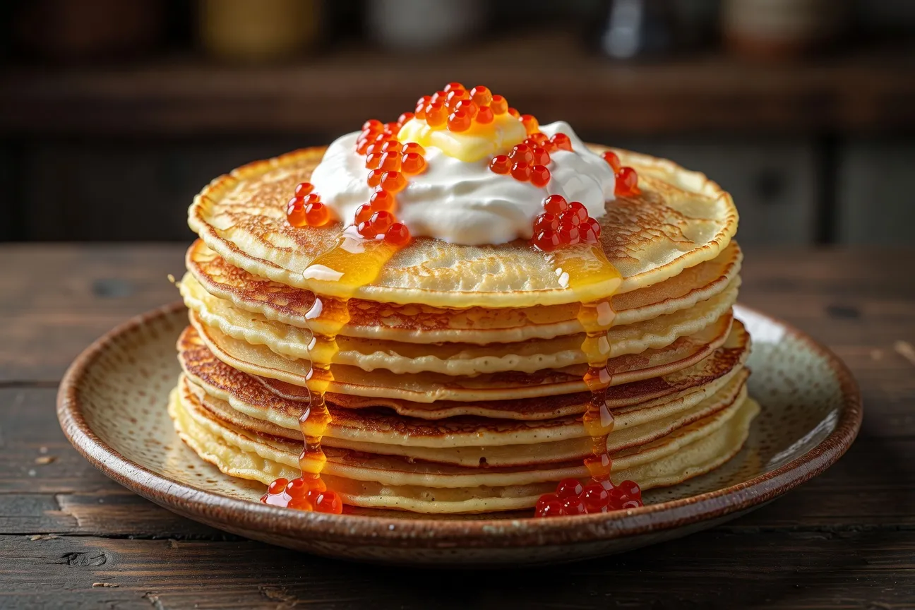 Maslenitsa : blinis traditionnels russes au beurre