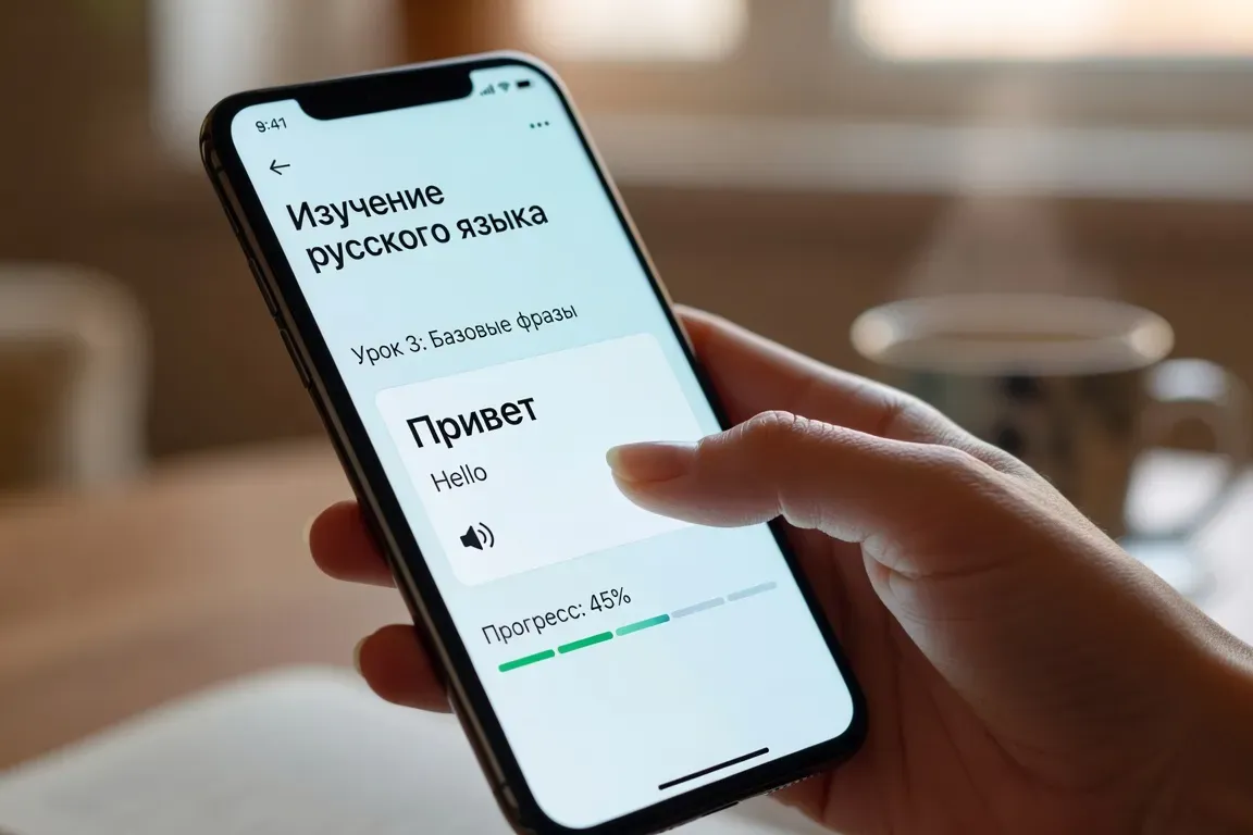 Application d'apprentissage du russe sur smartphone