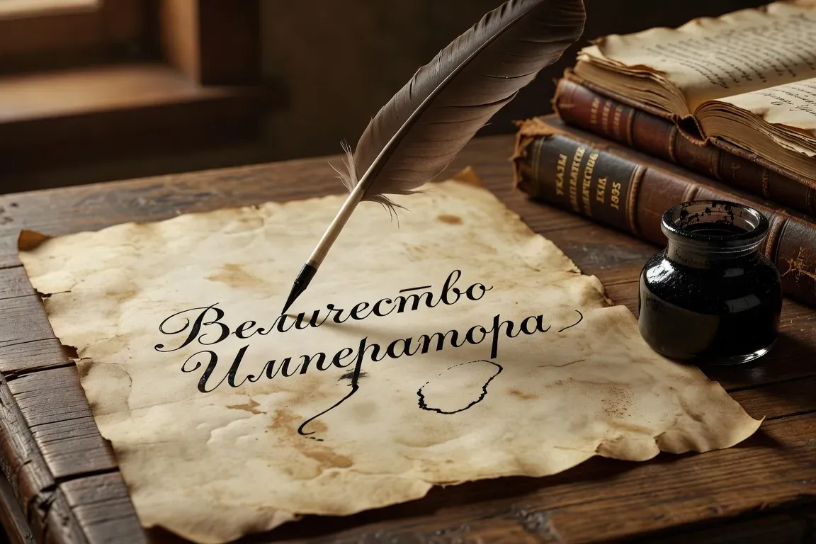 Manuscrit cyrillique à la plume d'oie, époque tsariste